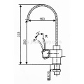 Grifo de latón de fregadero de cocina cuadrado moderno con giro